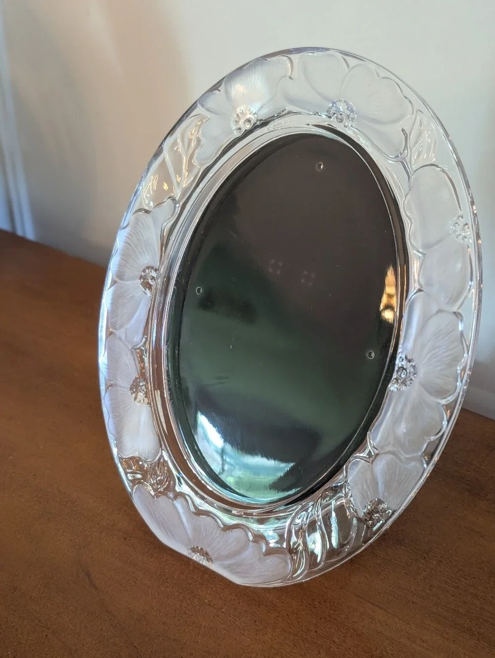 Waterford Crystal Marquis Oval Mirror With Dogwood Flowers